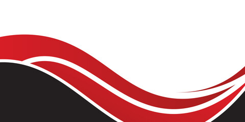 Gelombang merah abstrak mengalir dalam latar belakang hitam dan putih. elemen kurva latar belakang garis merah. Jas untuk bisnis, sampul, header, wallpaper, korporat, situs web, selebaran