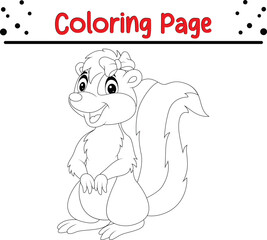 Baby Skunk animal coloring book page for kids