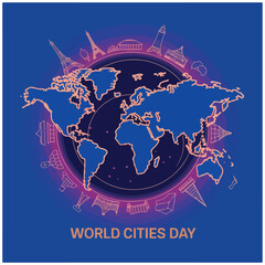 Obraz premium World Cities Day Observation Poster