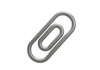 Isolated Metallic Paper Clip with Rounded Edges