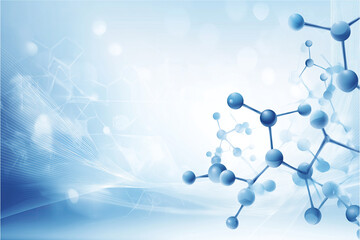 Futuristic 3D Molecular Network with Glowing Blue Spheres & Delicate Rods