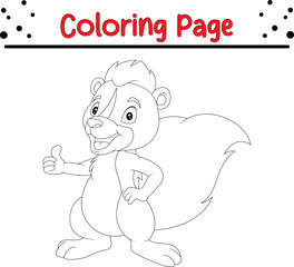 Baby Skunk animal coloring book page for kids