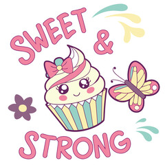 happy birthday card with cupcake