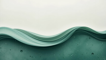Abstract Teal and Cream Wavy Line Divider Background with Copy Space for Eco-Friendly, Fluid Concepts, and Modern Design