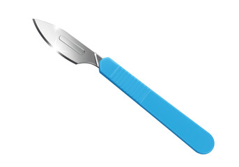 Isolated Surgical Scalpel with Blue Handle