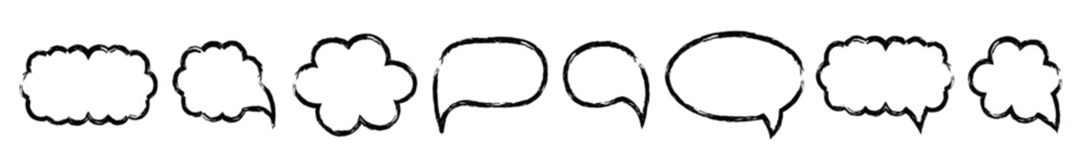 speech bubble drawn with brush in doodle style chalk
