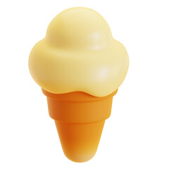 3D Ice Cream Cone Icon