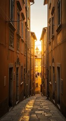 Obraz premium Golden Hour in a Narrow Italian Street
