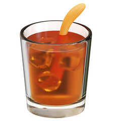 3D Glass of Iced Drink Icon