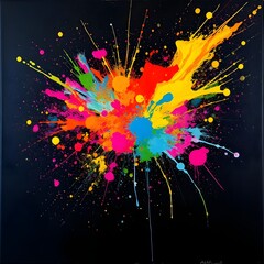 Paint splashes on black