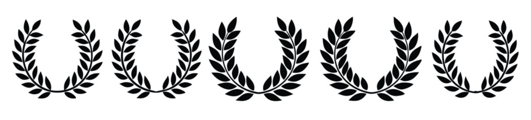 wreath laurel silhouette ensemble artwork design © Mukash