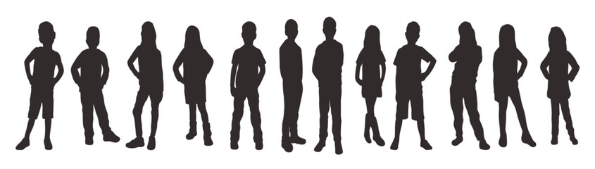 Kids pose silhouette