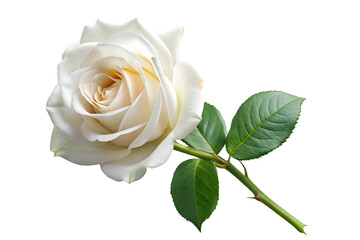 White rose isolated on transparent background PNG icon isolated with transparent background