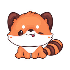 Cute Red Panda Cartoon Character