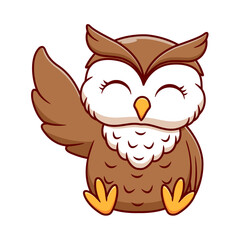 Winking Owl Cute Cartoon Vector