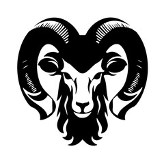Aggressive Ram Face Vector Design
