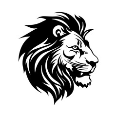 Side View Lion Head Vector Illustration