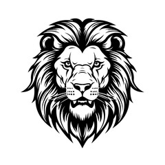 Noble Lion Face Front View Vector Art