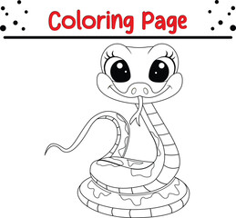 Snake Clipart coloring book page