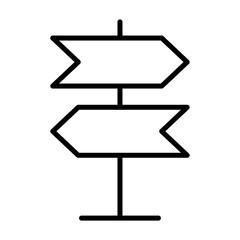 blank arrow road sign, two directions board icon
