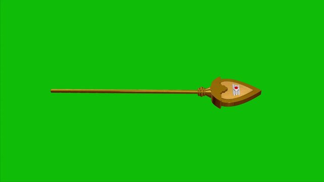 Lord Murugan Golden Vel Flying Animation Green Background