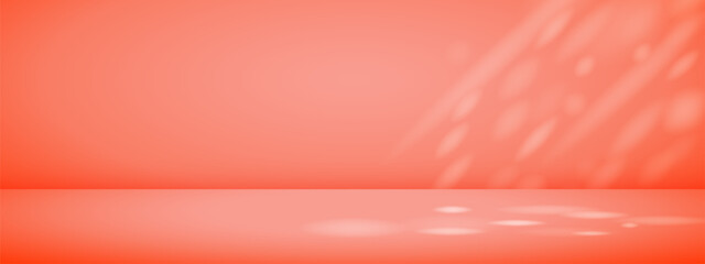 Limbo orange background with sun rays. Abstract studio gradient bg. Modern banner with empty space for advertising text. Vector illustration.