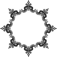 Vintage Ornamental Frame – Elegant Black Vector Border, PNG, 300 DPI