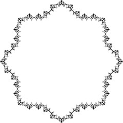 Vintage Ornamental Frame – Elegant Black Vector Border, PNG, 300 DPI