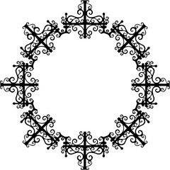 Vintage Ornamental Frame – Elegant Black Vector Border, PNG, 300 DPI