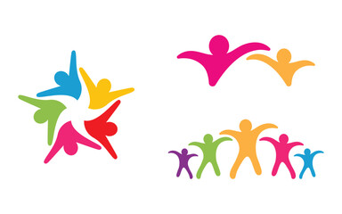 Human care Love adoption group network and social logo design v.76