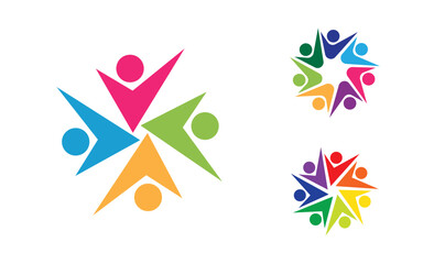 Human care Love adoption group network and social logo design v.78