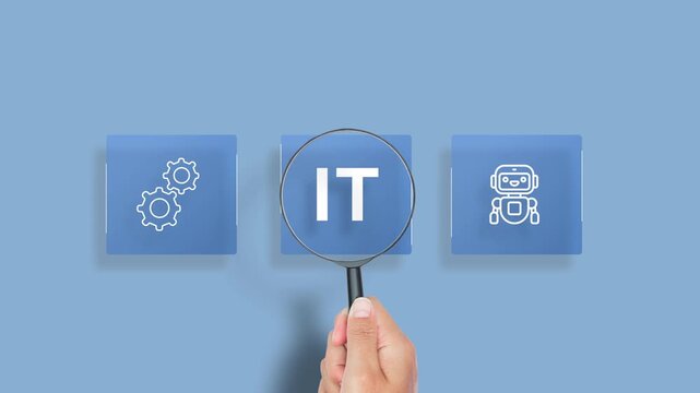 IT information technology icons concept, computer systems	