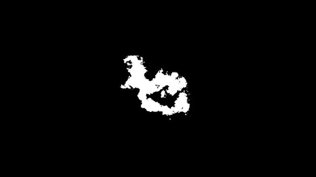 Territory outline self drawing animation. 3D white map blck background.