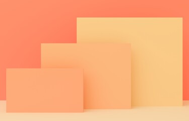 3D背景素材_四角形_オレンジ