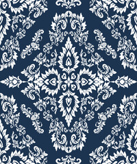 Classic Damask Seamless Pattern-Vector Illustration for Elegant Textile Design, seamless damask pattern