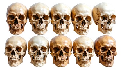 Row of human skulls