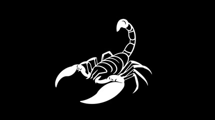 Naklejka premium Full black vector silhouette of a scorpion.