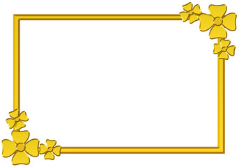 square gold frame with flowers