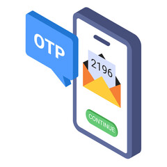 otp code isometric illustration