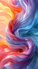 Vivid fluid art swirl with energetic brush flow in abstract color stream