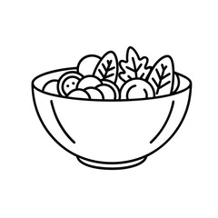 salad bowl icon, healthy food vector for nutrition, restaurant menu, and vegan lifestyle branding
