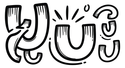 Obraz premium Abstract graphic design, stylized lettering with dynamic shapes and bold lines.