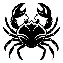  crab silhouette on white background