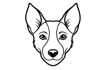 dog head black and white silhouette