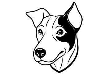 dog head black and white silhouette