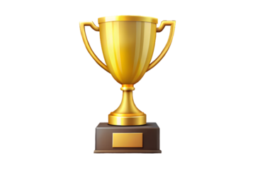 Cartoon trophy isolated on transparent background PNG icon isolated with transparent background