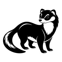 ferret silhouette  black and white silhouette