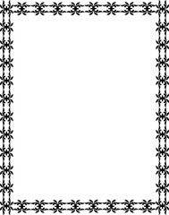 Vintage Ornamental Frame – Elegant Black Vector Border, PNG, 300 DPI