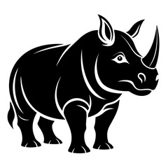 avan rhino black and white silhouette