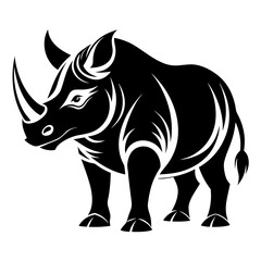 avan rhino black and white silhouette